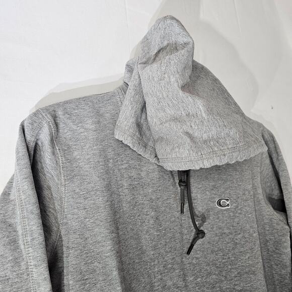 Coach Mens Signature Hoodie Sweatshirt Logo Gray Size Medium Hooded Loungewear - Picture 3 of 12